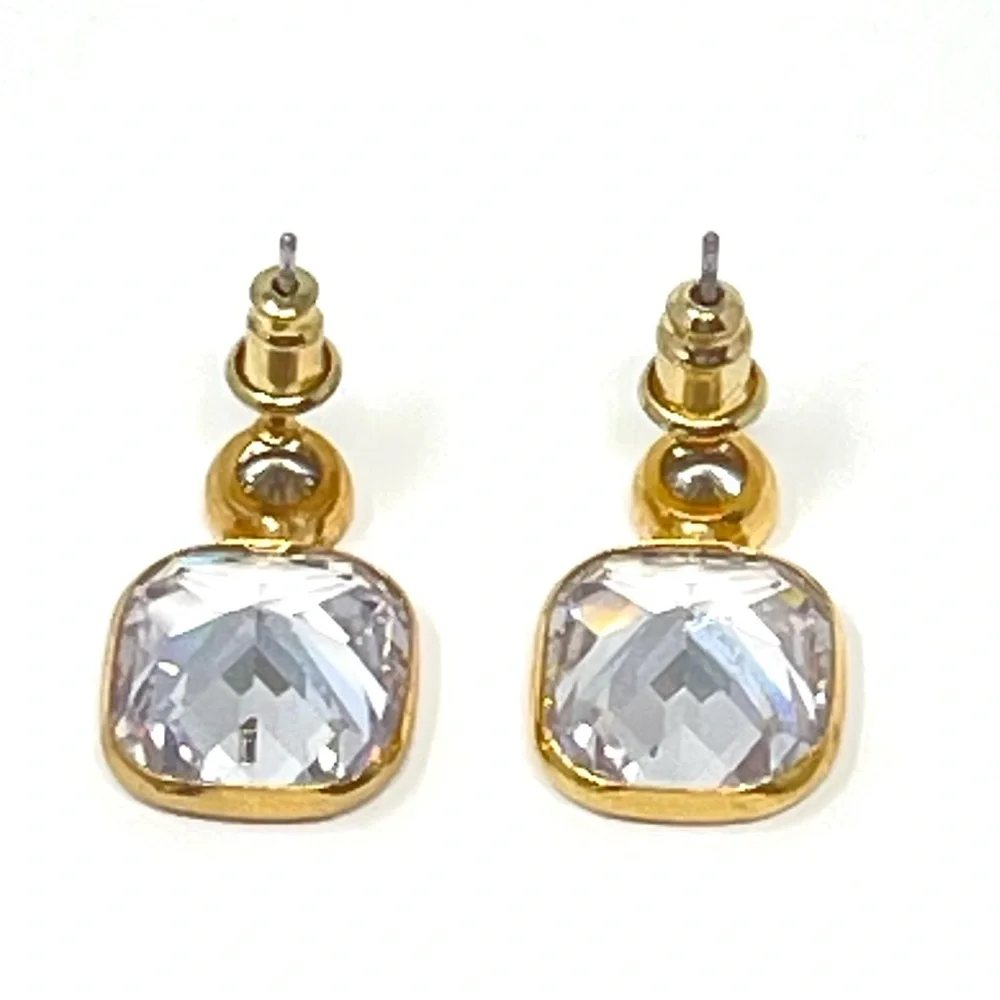 New Anthropologie Aurelie Oversized Post Earrings Gold - Picture 6 of 6